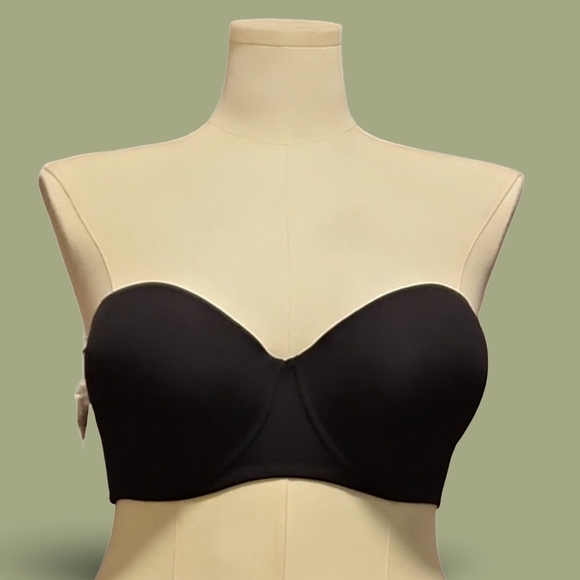 unbranded Other - Convertible Black Strapless Bra w/ Clear Strap Attachments 44DD Goth Whimsygoth